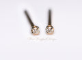 Genuine VS WHITE DIAMOND Earring Studs 1.3mm 0.02tcw Post 14k Solid Gold (Yellow, Rose, White), Platinum, Silver Lobe Cartilage Helix Tragus