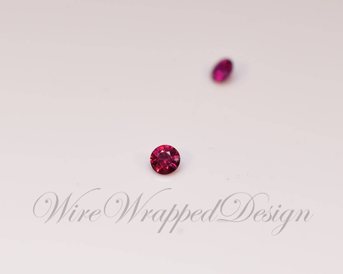 Nose Stud - Real Ruby 2mm AAA-Grade Genuine Natural Red Ruby Faceted Stone Sterling Silver, Solid Gold, Gold Fill, Helix, Tragus, Cartilage