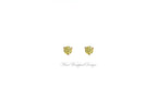 PAIR Genuine CANARY Yellow DIAMOND Earrings Studs 3mm 0.2tcw Martini 14k Solid Gold Yellow/Rose/White Platinum Silver Cartilage Helix Tragus