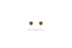 PAIR Genuine COGNAC DIAMOND Earrings Studs 2.5mm 0.12tcw Martini 14k Solid Gold (Yellow, Rose, White) Platinum Silver Cartilage Tragus Brown