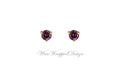 PAIR Genuine PURPLE DIAMOND Earrings Studs 3mm 0.2tcw Martini 14k Solid Gold (Yellow, Rose or White) Platinum, Silver Cartilage Helix Tragus