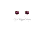 PAIR Genuine PURPLE DIAMOND Earrings Studs 3mm 0.2tcw Martini 14k Solid Gold (Yellow, Rose or White) Platinum, Silver Cartilage Helix Tragus