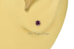 PAIR Genuine PURPLE DIAMOND Earrings Studs 2.5mm 0.12tcw Martini 14k Solid Gold (Yellow, Rose or White) Platinum, Silver Cartilage Helix