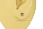PAIR Genuine CHAMPAGNE DIAMOND Earrings Studs 3mm 0.2tcw Martini 14k Solid Gold (Yellow, Rose, White) Platinum Silver Cartilage Tragus Brown