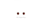 PAIR Genuine RED DIAMOND Earrings Studs 3mm 0.2tcw Martini 14k Solid Gold (Yellow, Rose or White), Platinum, Silver Cartilage Helix Tragus