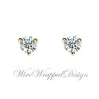 Genuine F+ VS DIAMOND Earring Studs 2.5mm 0.12tcw (each 0.06cts) Post w/ 14k Solid Gold (Yellow, Rose, White)Silver, Platinum Lobe Cartilage