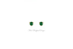 PAIR Genuine Dark GREEN DIAMOND Earrings Studs 3mm 0.2tcw Martini 14k Solid Gold (Yellow, Rose,White) Platinum Silver Cartilage Helix Tragus