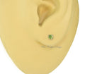 PAIR Genuine GREEN DIAMOND Earrings Studs 2.5mm 0.12tcw Martini 14k Solid Gold (Yellow, Rose, White) Platinum, Silver Cartilage Helix Tragus