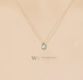 Diamond Necklace - Genuine Real Pear Diamond Slide Necklace - Customize- 14k Solid Gold Y, W, R-  Drop 5x3mm Dainty Tiny 0.2 TCW VS GHI