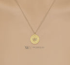 Diamond Lotus Necklace - 14k SOLID Gold (Y, W, R), Platinum, Sterling Silver 13mmX13mm Tag Pendant Jewelry Christmas Gift Birthday Buddhist