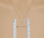 Diamond Necklace 0.25 ct F+ VS Natural 4.1mm 14k Gold (Y, W, R), Platinum, Sterling Silver Bezel Solitaire Pendant Jewelry Christmas Gift