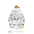 DIAMOND Earring Studs Pear 6x4mm 0.66 ctw (each 0.33cts) Genuine GHI VS - Post w/ 14k Solid Gold (Yellow, Rose, White)Silver, Platinum Studs