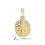Diamond Buddha Necklace 0.145ctw 14k SOLID Gold (Y, W, R), Platinum, Sterling Silver 14.3mmX10.3mm Pendant Jewelry Christmas Gift Buddhist