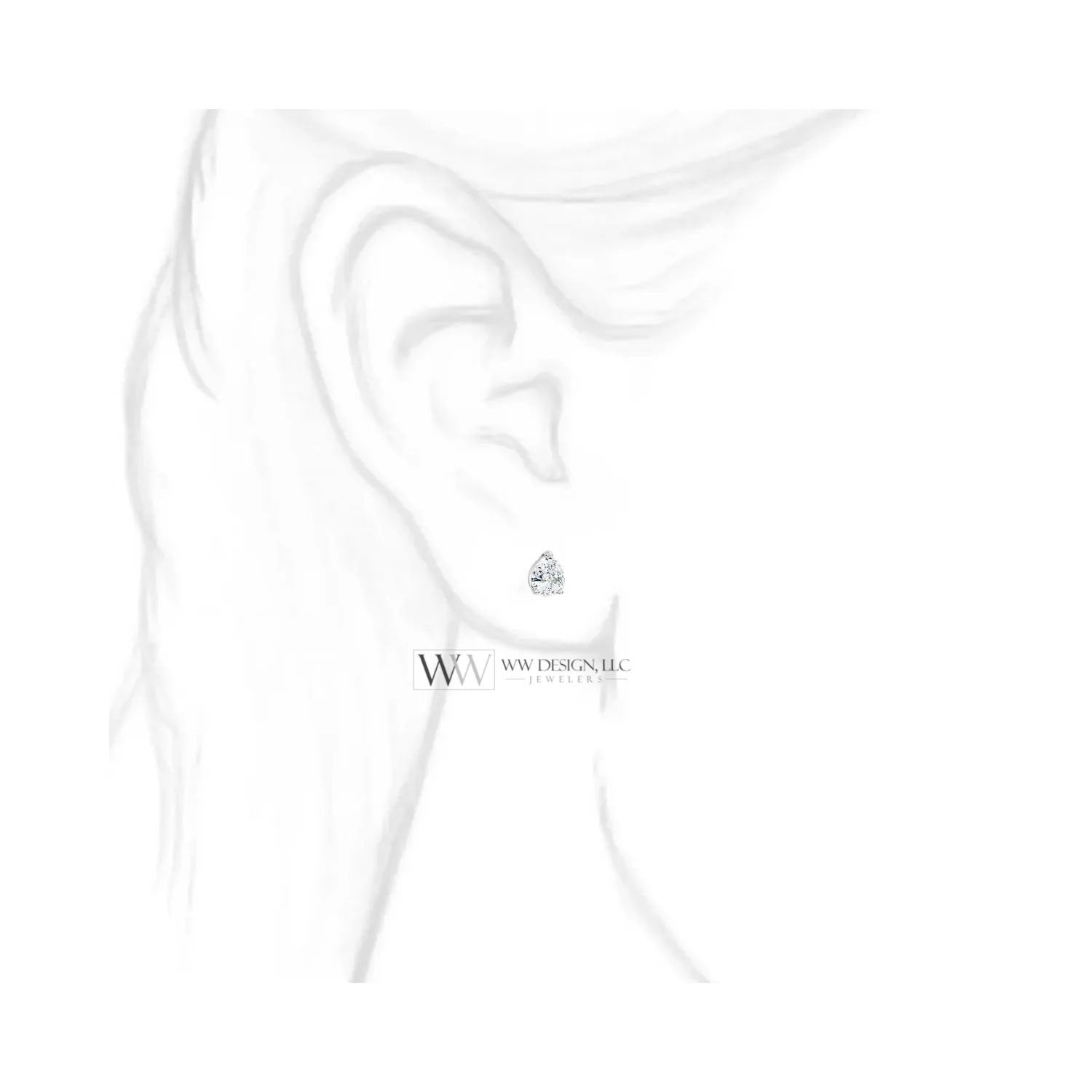 DIAMOND Earring Studs Pear 5.5 x 3.5mm 0.5ctw (each 0.25ct) Genuine GHI VS Set in 14k Solid Gold (Yellow, Rose, White) Silver Platinum Studs