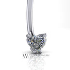 Diamond Heart Genuine 0.25 ct F-H VS Belly Navel Ring Curved Barbell 14k Y Gold, 14k W Gold, Platinum 14g 16g Gift 3.9x4.3mm Heart Diamond