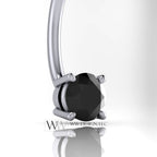 Diamond Genuine Black 4.75mm 0.5 ct Belly Navel Ring Curved Barbell 14k Yellow Gold 14k White Gold 14k Rose Gold 14 gauge Gift Small Diamond