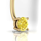 Diamond Genuine Canary Yellow 4.3mm 0.33 ct Belly Navel Ring Curved Barbell 14k Yellow Gold 14k White Gold 14k Rose Gold 14 ga Gift Diamond