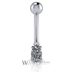 Diamond Pear Genuine 0.25 ct F-H VS Belly Navel Ring Curved Barbell 14k Gold Yellow White Rose 14g Gift 5.5x3.5mm Pear Diamond Body Jewelry