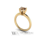 Cognac Heart Genuine Solitaire Diamond Engagement Ring SI1 Chocolate Brown 1ct - 18k 14k Gold (Y, W, R) Platinum