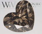 Cognac Heart Genuine Solitaire Diamond Engagement Ring SI1 Chocolate Brown 1ct - 18k 14k Gold (Y, W, R) Platinum