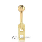 14k Gold Moving Zipper Belly Navel Ring CURVED Barbell Genuine 14k Gold (Yellow, White, or Rose) 14g, 16g, 18g Body Jewelry Eyebrow