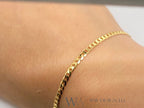14k Gold Curb Cuban Bracelet FLAT 3mm 14k Solid Yellow Gold Jewelry Gift 7 inches Very Shiny High Polish Bridesmaids Gift Christmas Present