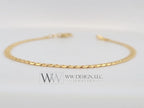 14k Gold Curb Cuban Bracelet FLAT 3mm 14k Solid Yellow Gold Jewelry Gift 7 inches Very Shiny High Polish Bridesmaids Gift Christmas Present
