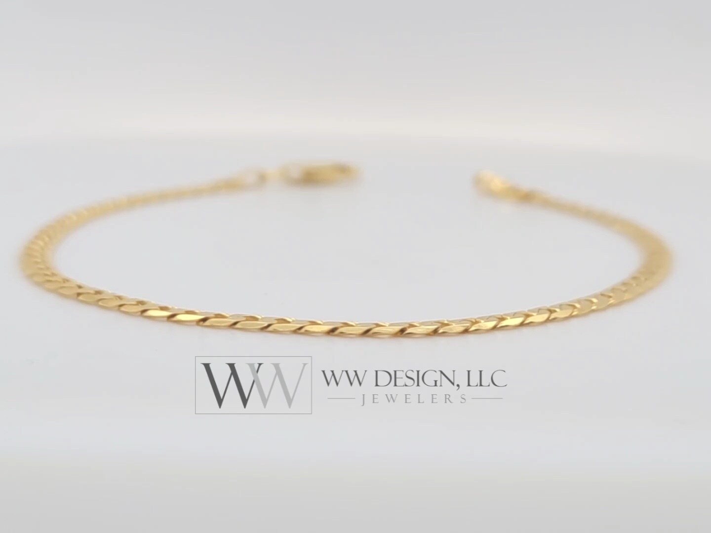 14k Gold Curb Cuban Bracelet FLAT 3mm 14k Solid Yellow Gold Jewelry Gift 7 inches Very Shiny High Polish Bridesmades Gift Christmas Present
