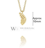 Butterfly Wing Necklace - 14k SOLID Gold (Y, W, R), Platinum, Sterling Silver