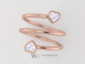 Spiral Twisted Heart Genuine Diamond 0.4Ctw Ring Fgh Vs Two Stone - 14K 18K Gold (Y W R) Platinum