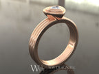 Genuine Diamond Heart Bubble Ring 0.25Ct Vs F-H Engagement - 14K 18K Gold (Y R W) Platinum Rings