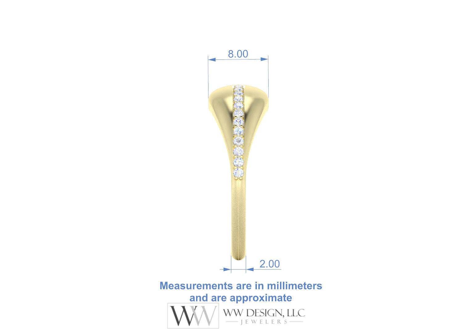 Diamond Dome Ring 0.25ctw UNTREATED VS F Genuine Diamonds - 10k, 14k, 18k, 22k Gold (Yellow, White, Rose), Palladium, Platinum, or Sterling Silver