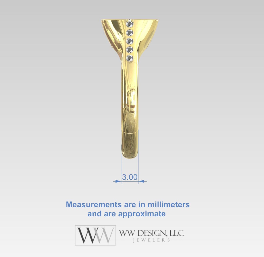 Diamond Signet Ring 0.16ctw UNTREATED VS F Genuine Diamonds - 10k, 14k, 18k, 22k Gold (Yellow, White or Rose), Palladium, Platinum, or Sterling Silver