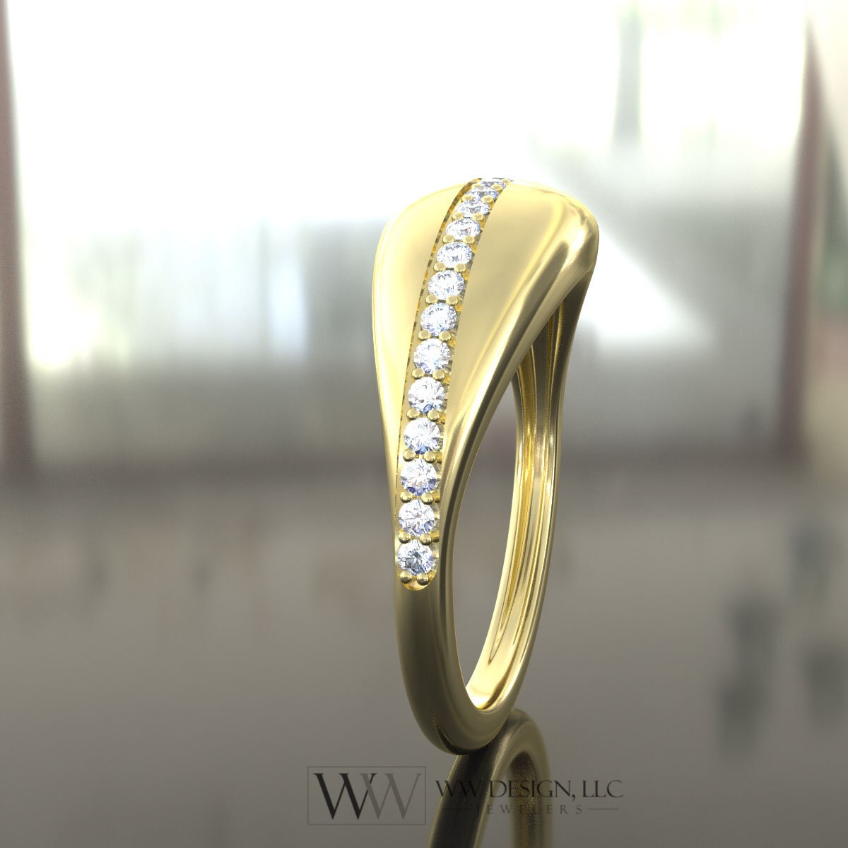 Diamond Dome Ring 0.25ctw UNTREATED VS F Genuine Diamonds - 10k, 14k, 18k, 22k Gold (Yellow, White, Rose), Palladium, Platinum, or Sterling Silver