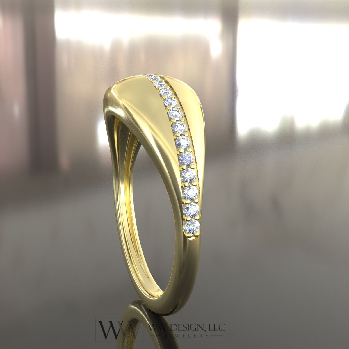 Diamond Dome Ring 0.25ctw UNTREATED VS F Genuine Diamonds - 10k, 14k, 18k, 22k Gold (Yellow, White, Rose), Palladium, Platinum, or Sterling Silver
