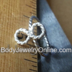 INFINITY Navel Belly Ring Hoop 16 gauge 16g - GOLD or SILVER Rope Twist -14k Yellow Gold Filled, or Sterling Silver
