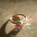 Captive Bead Ring CBR w/ Swarovski Crystal - 14 ga Hoop - 14k Gold or Platinum