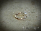 Captive Bead Ring CBR w/ Swarovski Crystal Pearl - 14 ga Hoop - 14k Gold or Platinum