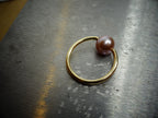 Lavender Pearl Captive Bead Ring CBR 14 ga Hoop - 14k Gold or Platinum