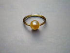Peach Pearl Captive Bead Ring CBR -16 ga Hoop - 14k Gold or Platinum