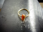 Captive Bead Ring CBR made with AMBER Swarovski Crystal - 14 ga Hoop - 14k Gold or Platinum