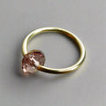 Captive Bead Ring CBR made with LAVENDER Swarovski Crystal - 16 ga Hoop - 14k Gold or Platinum