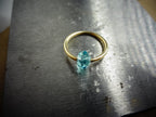 Captive Bead Ring CBR made with BLUE TOPAZ Swarovski Crystal - 16 ga Hoop - 14k Gold or Platinum