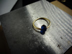 Captive Bead Ring CBR made with NAVY BLUE Swarovski Crystal - 16 ga Hoop - 14k Gold or Platinum