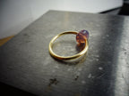 Captive Bead Ring CBR w/ SMOKY LAVENDER Swarovski Crystal - 14 ga Hoop - 14k Gold or Platinum
