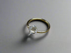 Captive Bead Ring CBR made with 6mm CLEAR Swarovski Crystal - 14 ga Hoop - 14k Gold or Platinum