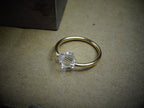 Captive Bead Ring CBR made with 6mm CLEAR Swarovski Crystal - 16 ga Hoop - 14k Gold or Platinum