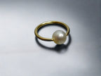 6mm White Pearl Captive Bead Ring CBR - 14 ga Hoop - 14k Gold or Platinum