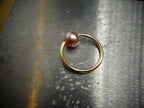 Lavender Pearl Captive Bead Ring CBR 14 ga Hoop - 14k Gold or Platinum