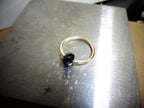 Captive Bead Ring CBR made with BLACK Swarovski Crystal - 14 ga Hoop - 14k Gold or Platinum
